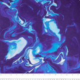 Digital Printed Cotton - MARBLE SWIRL - Indigo