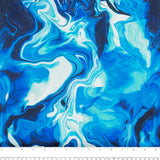 Digital Printed Cotton - MARBLE SWIRL - Blue