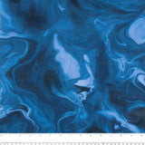 Digital Printed Cotton - MARBLE SWIRL - Navy