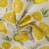 LEMON GROVE Printed Cotton - Lemons slices - Dawn blue