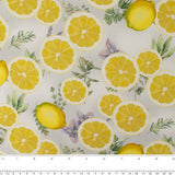 LEMON GROVE Printed Cotton - Lemons slices - Dawn blue