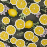 LEMON GROVE Printed Cotton - Lemons slices - Black