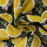 LEMON GROVE Printed Cotton - Lemons slices - Black