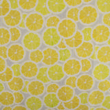 Coton imprimé CITRONNERAIE - Tranches de  citron - Gris