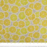 LEMON GROVE Printed Cotton - Lemons Slices - Grey