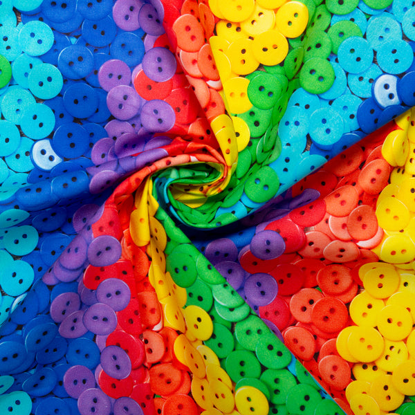 Printed Cotton - MOOK ESSENTIALS - Rainbow Buttons