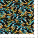 Printed Cotton - MOOK ESSENTIALS - Puffins - Turquoise