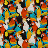 Printed Cotton - MOOK ESSENTIALS - Parrots - Black