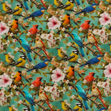 Printed Cotton - MOOK ESSENTIALS - Birds - Green