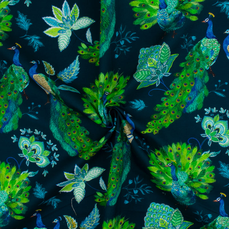 Printed Cotton - PROMENADE - 004 - Teal