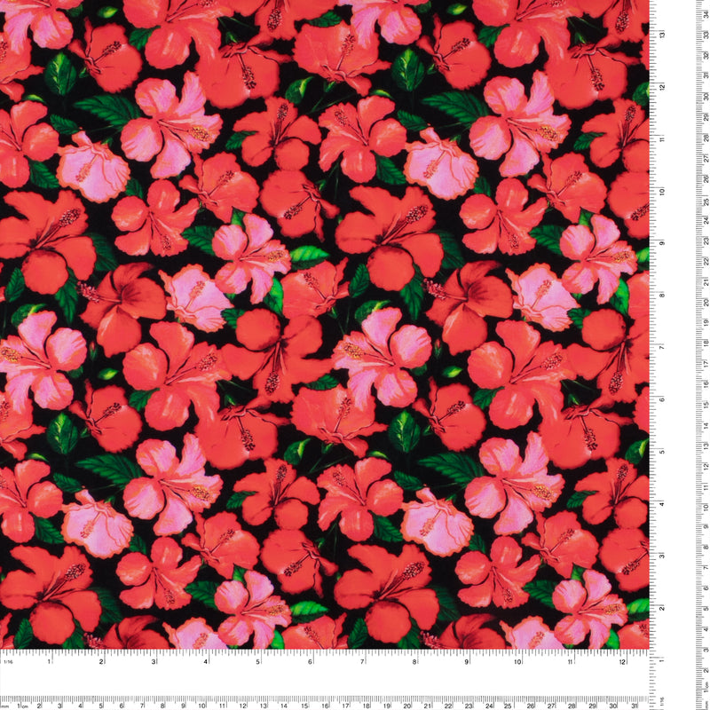 Coton Imprimé -&lt; TROPICAL PARADISE &gt; - 002 - Rouge