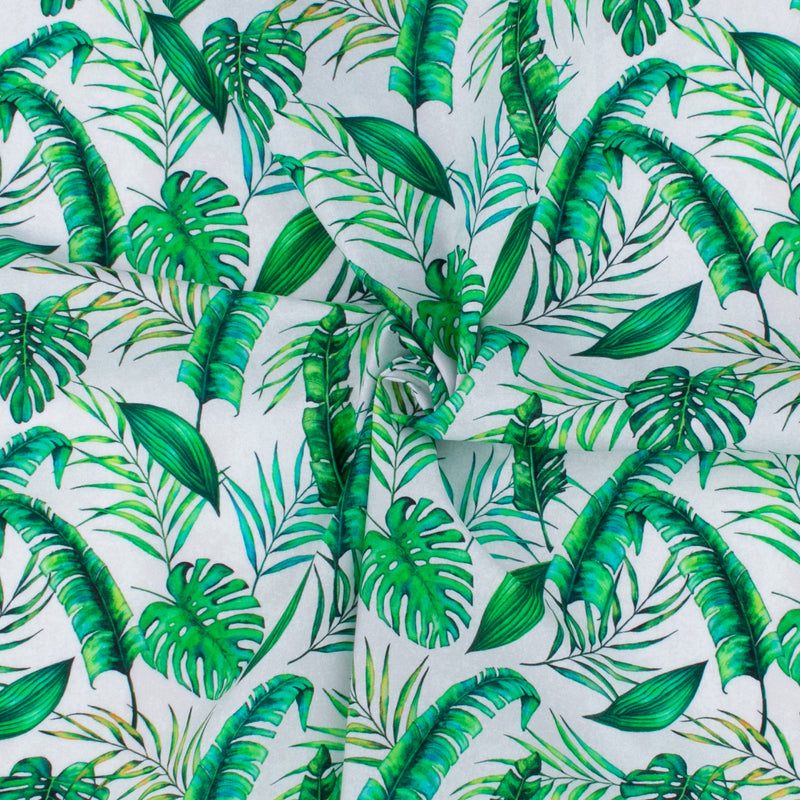 Coton Imprimé -&lt; TROPICAL PARADISE &gt; - 004 - Blanc