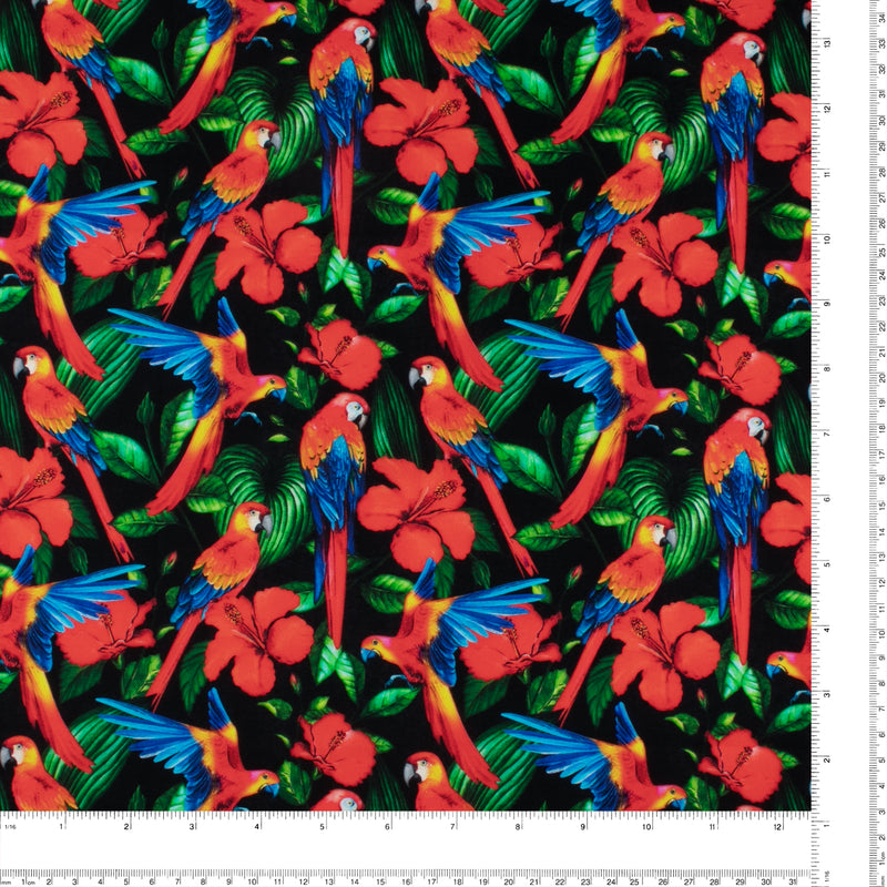 Printed Cotton - TROPICAL PARADISE - 006 - Black