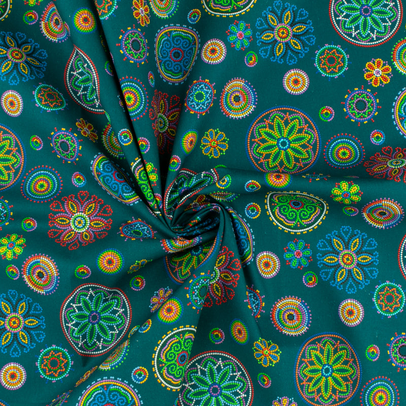 Printed Cotton - PRAIRIE CREEK - 005 - Dark Teal