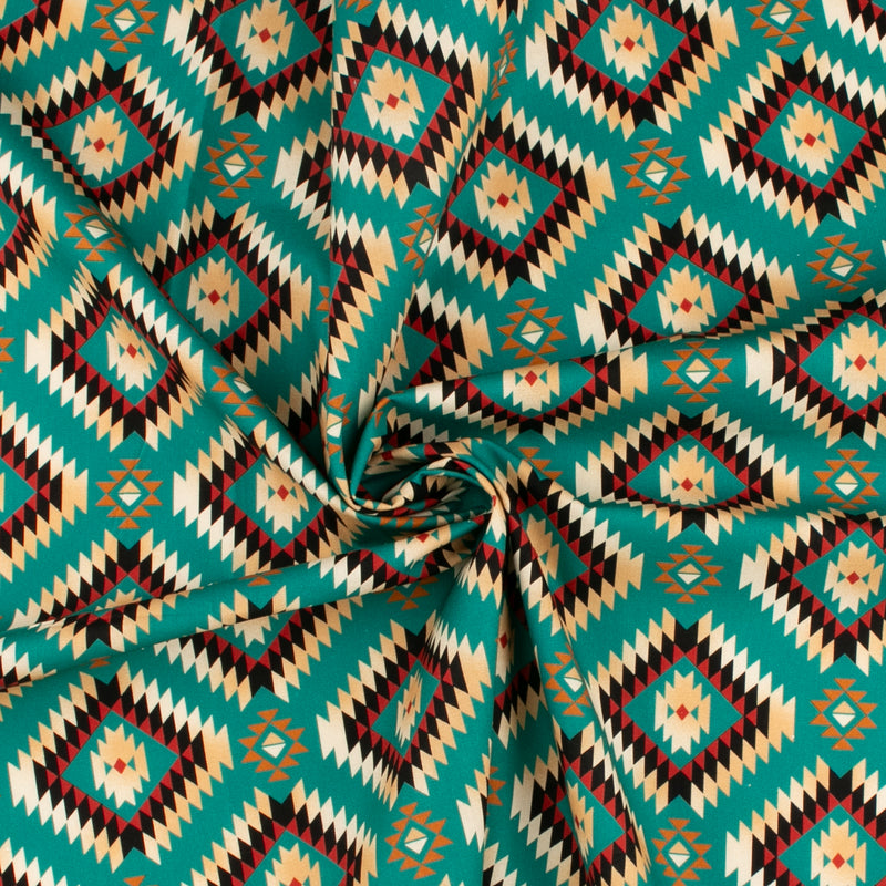 Printed Cotton - PRAIRIE CREEK - 012 - Teal