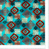 Coton Imprimé - &lt;PRAIRIE CREEK&gt; - 016 - Turquoise