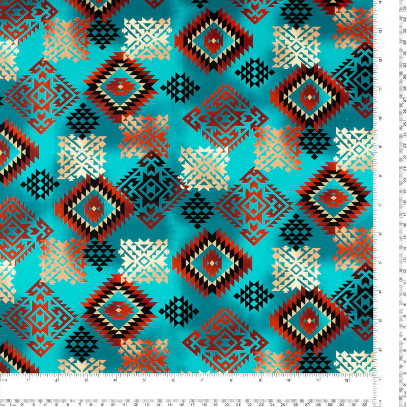 Printed Cotton - PRAIRIE CREEK - 016 - Turquoise