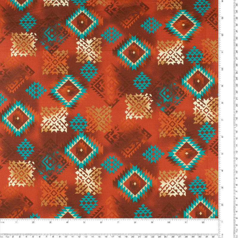 Printed Cotton - PRAIRIE CREEK - 017 - Rust