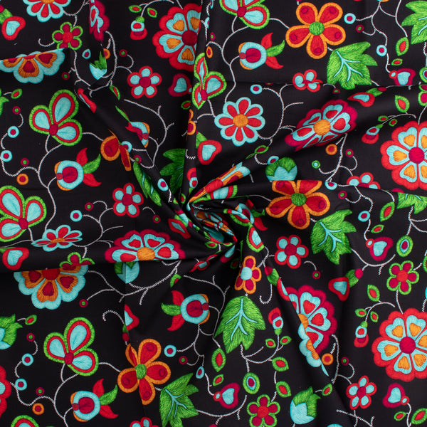 Printed Cotton - PRAIRIE CREEK - 027 - Black