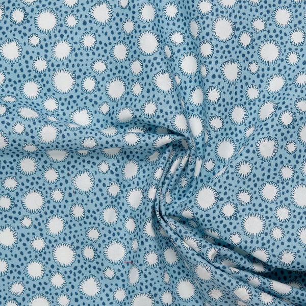 Coton imprimé LIBERTà PARISIENNE - Bourgeon - Bleu Pâle
