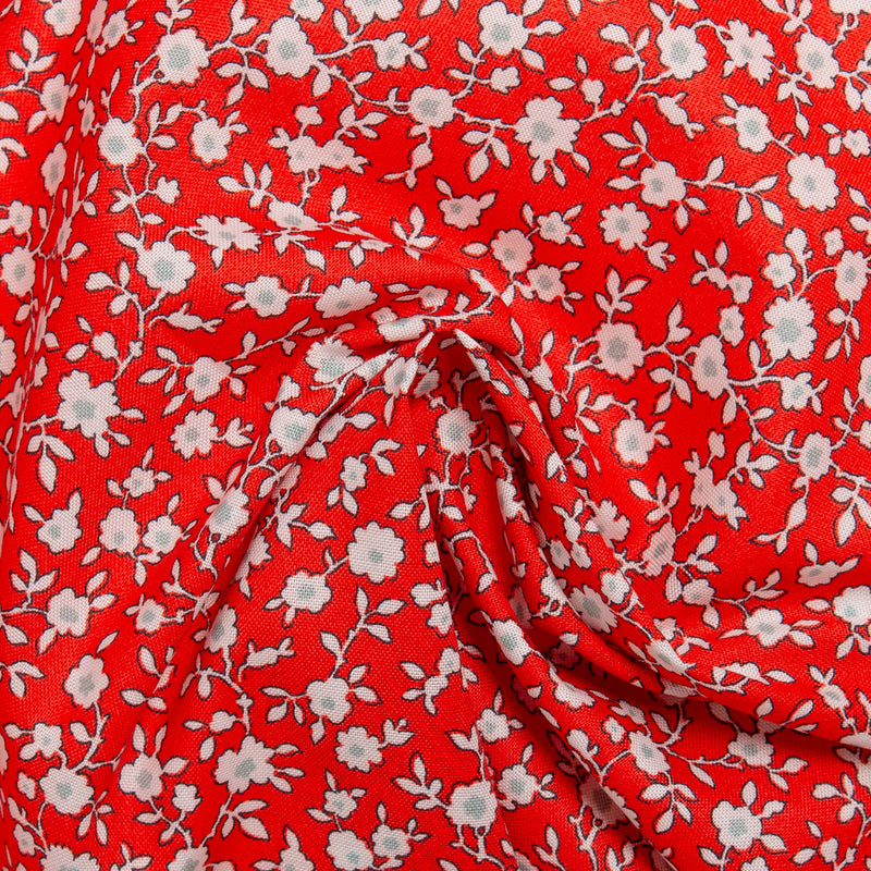 LIBERTY of PARIS Printed Cotton - Flowery - Red