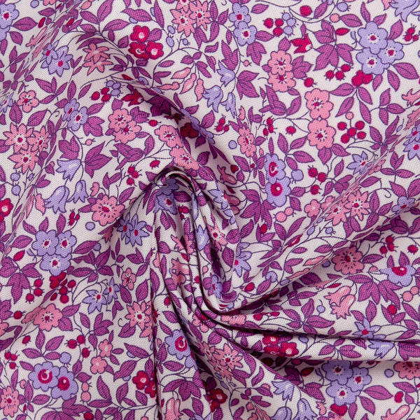 LIBERTY of PARIS Printed Cotton - Flora - Purple