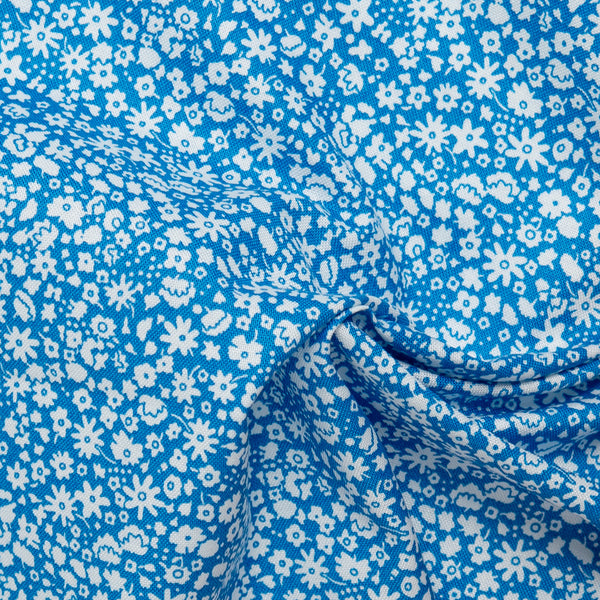 Coton imprimé LIBERTà PARISIENNE - Petit Bouquet - Bleu