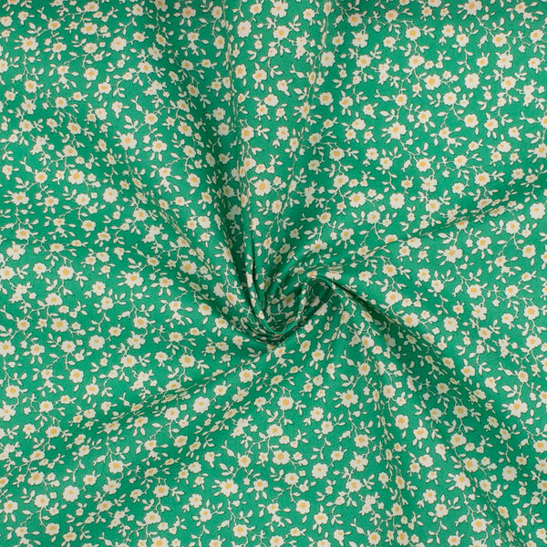 Coton imprimé LIBERTà PARISIENNE - Fleuri - Vert