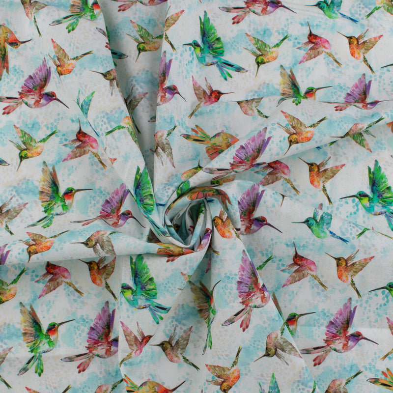 Windham Fabrics - Printed Cotton -A HUMMINGBIRD'S CHARM - 001 - Aqua