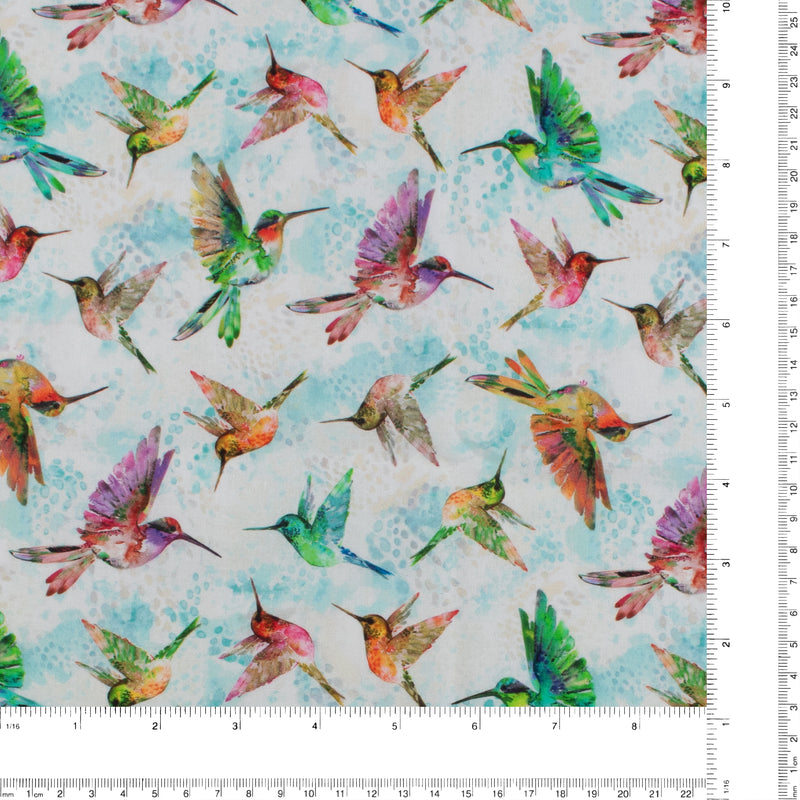 Windham Fabrics - Printed Cotton -A HUMMINGBIRD'S CHARM - 001 - Aqua