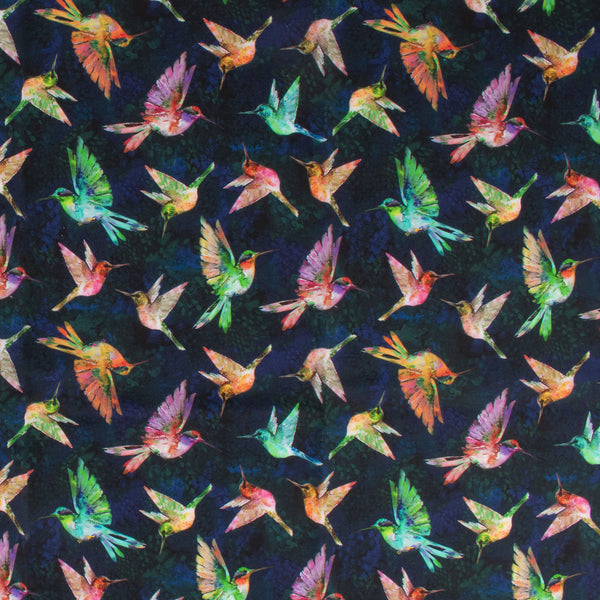 Windham Fabrics - Printed Cotton -A HUMMINGBIRD'S CHARM - 002 - Navy