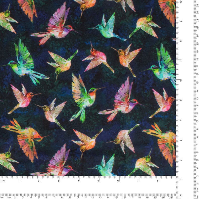 Windham Fabrics - Printed Cotton -A HUMMINGBIRD'S CHARM - 002 - Navy