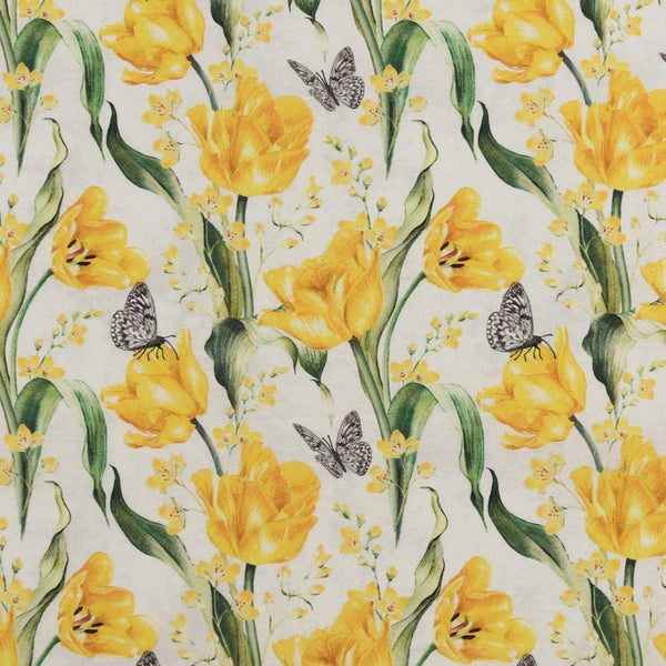 Windham Fabrics - Printed Cotton -TULIP FIELDS - 008 - Offwhite