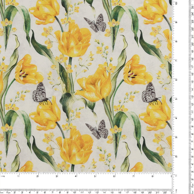 Windham Fabrics - Printed Cotton -TULIP FIELDS - 008 - Offwhite