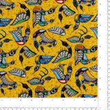 <NORTHCOTT ESSENTIALS> - Coton imprimé - LES QUATRES SAISONS - 031 - Jaune
