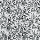 <NORTHCOTT ESSENTIALS> - Coton imprimé - LES QUATRES SAISONS - 032 - Blanc