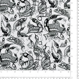 <NORTHCOTT ESSENTIALS> - Coton imprimé - LES QUATRES SAISONS - 032 - Blanc