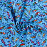 <NORTHCOTT ESSENTIALS> - Coton imprimé - LES QUATRES SAISONS - 033 - Bleu Pâle