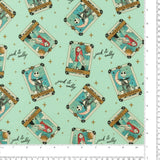 Licensed Printed Cotton - SUZI Q ESSENTIALS - Jack & Sally - 017 - Aqua