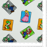 Licensed Printed Cotton - SUZI Q ESSENTIALS - Mario Bros - 018 - White