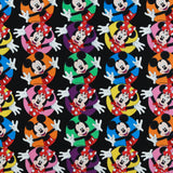 Licensed Printed Cotton - SUZI Q ESSENTIALS - Mickey & Minnie - 019 - Black