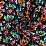 Licensed Printed Cotton - SUZI Q ESSENTIALS - Mickey & Minnie - 019 - Black