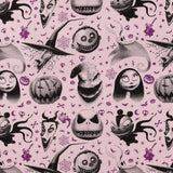 Licensed Printed Cotton - SUZI Q ESSENTIALS -Jack & Sally - 020 - Pink