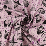Licensed Printed Cotton - SUZI Q ESSENTIALS -Jack & Sally - 020 - Pink