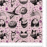 Licensed Printed Cotton - SUZI Q ESSENTIALS -Jack & Sally - 020 - Pink
