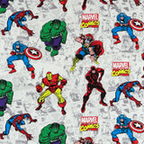 Licensed Printed Cotton - SUZI Q ESSENTIALS - Marvel - 024 - White