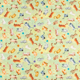 Windham Fabrics - Coton imprimé - <CATS AROUND TOWN> - 002 - Vert Tendre