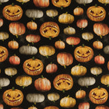 Coton imprimé <HAPPY HAUNTING> - 001 - Noir