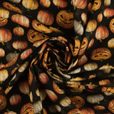 Coton imprimé <HAPPY HAUNTING> - 001 - Noir