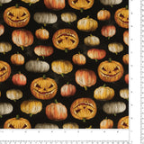 Coton imprimé <HAPPY HAUNTING> - 001 - Noir